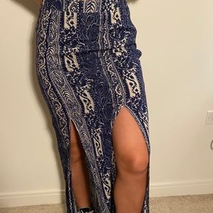 Full length patterned skirt